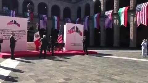 Vice President Kamala Harris has arrived at the National Palace in Mexico