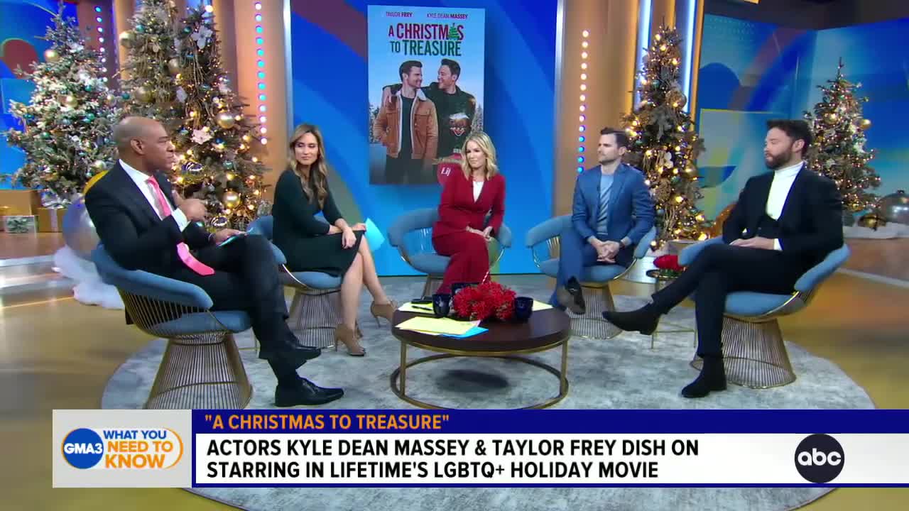 Kyle Dean Massey, Taylor Frey dish on new Lifetime holiday movie _ GMA3