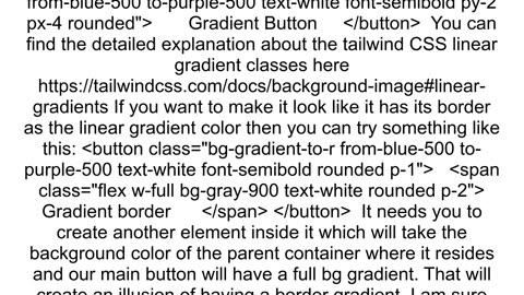 How to make a button a linear gradient color border in tailwind css