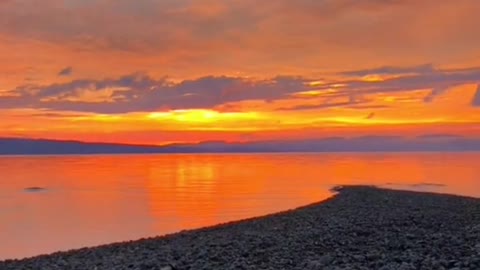 Sunset in the afternoon on the North Maluku sea