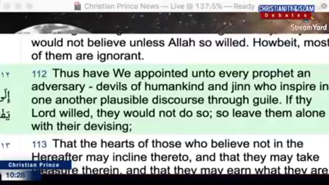 The Proof of Trinity Inside the Qur'an Christian Prince Debates