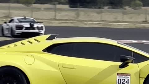 Lamborghini shooting big flames