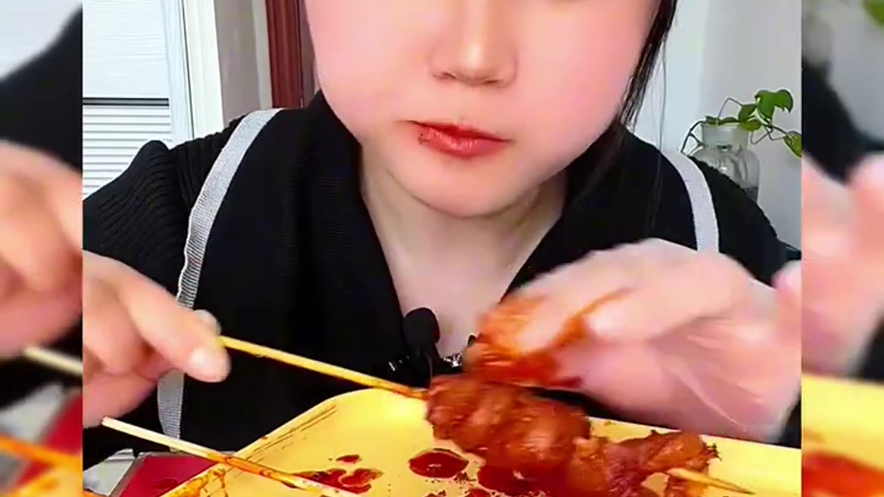 eating meatballs taste spicy delicious mukbang asmr show