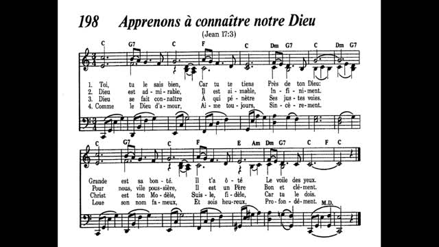 Apprenons à connaître notre Dieu (Cantique 198 de Louons Jéhovah par nos chants)