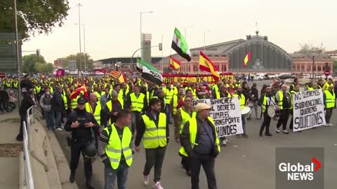 Truckers in Spain march to protest rising cost of living, increased regulations