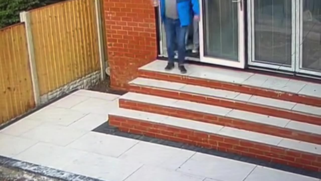 Man Slips And Catches Himself Before Falling Down