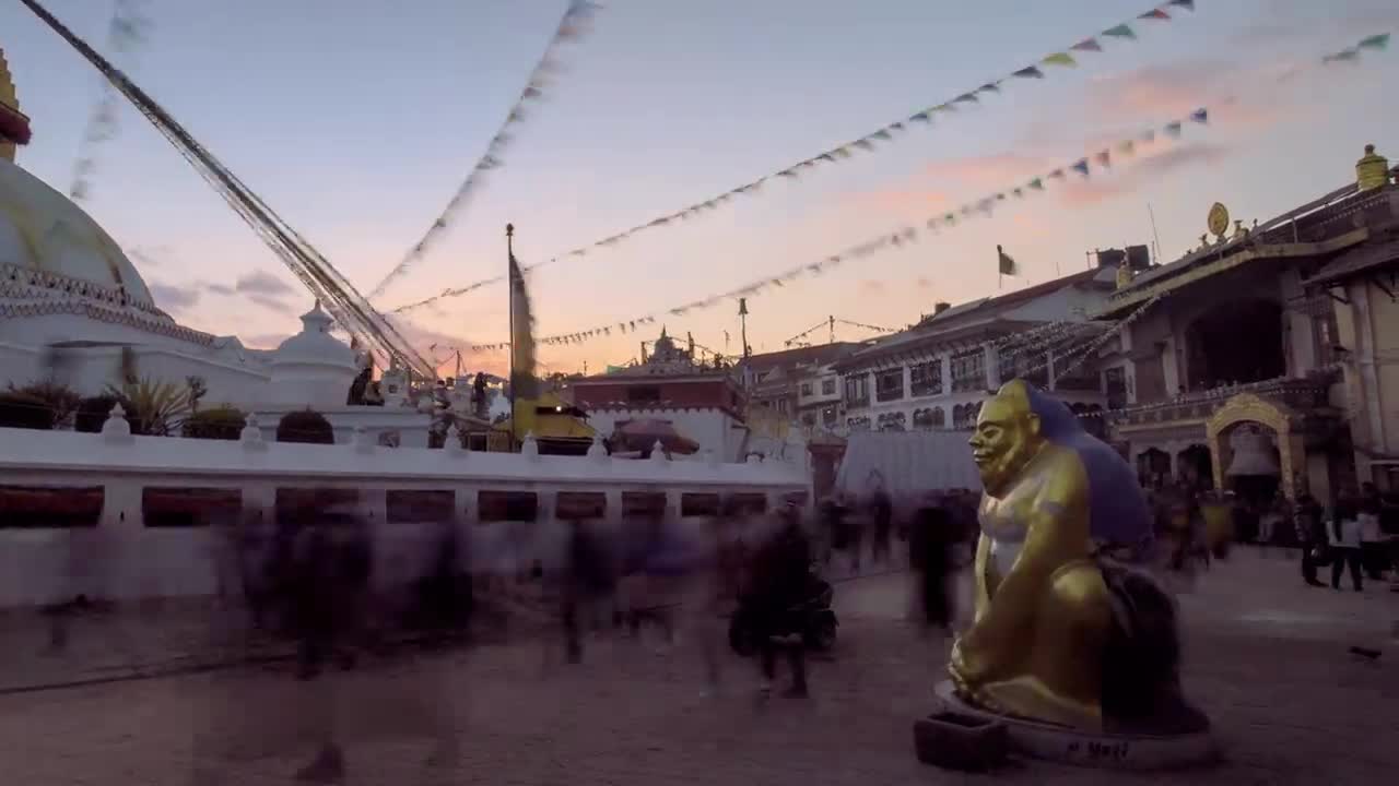 Beautiful Sunset in Nepal | Bouddhanath Stupa Time Lapse