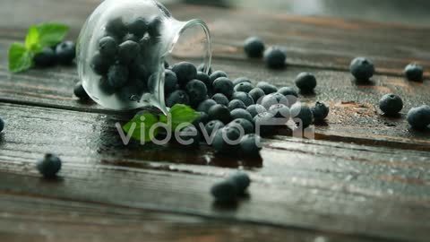 Blueberry scattering from glass jug