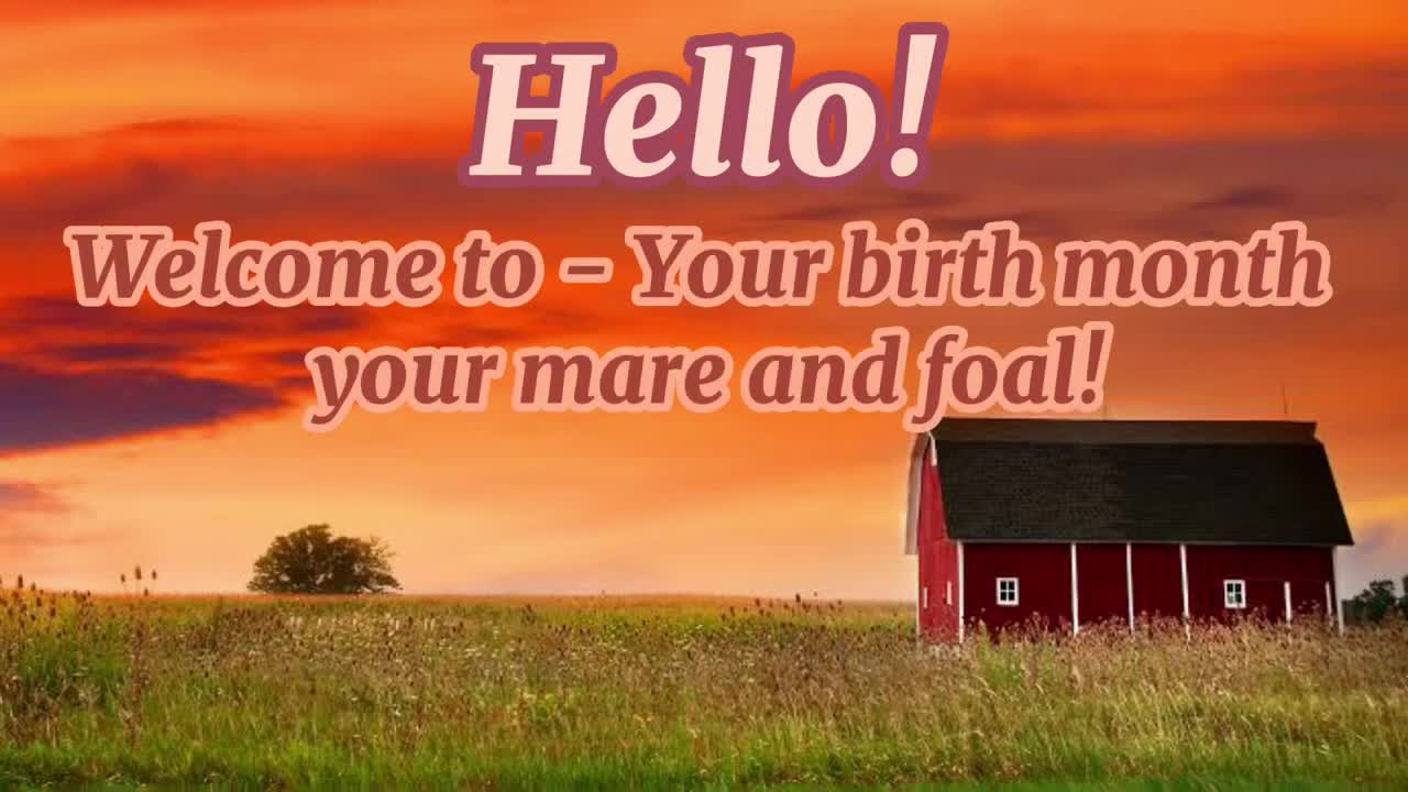 Your birth month your MARE and FOAL!