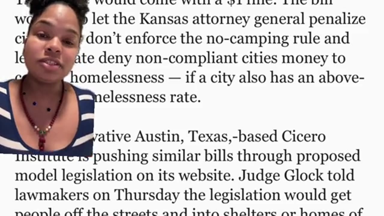 IT IS ILLEGAL TO BE HOMELESS IN THE STATES OF FLORIDA AND KANSAS!