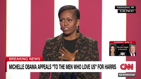 Michelle Obama makes impassioned plea to protect women while campaigning for Harris