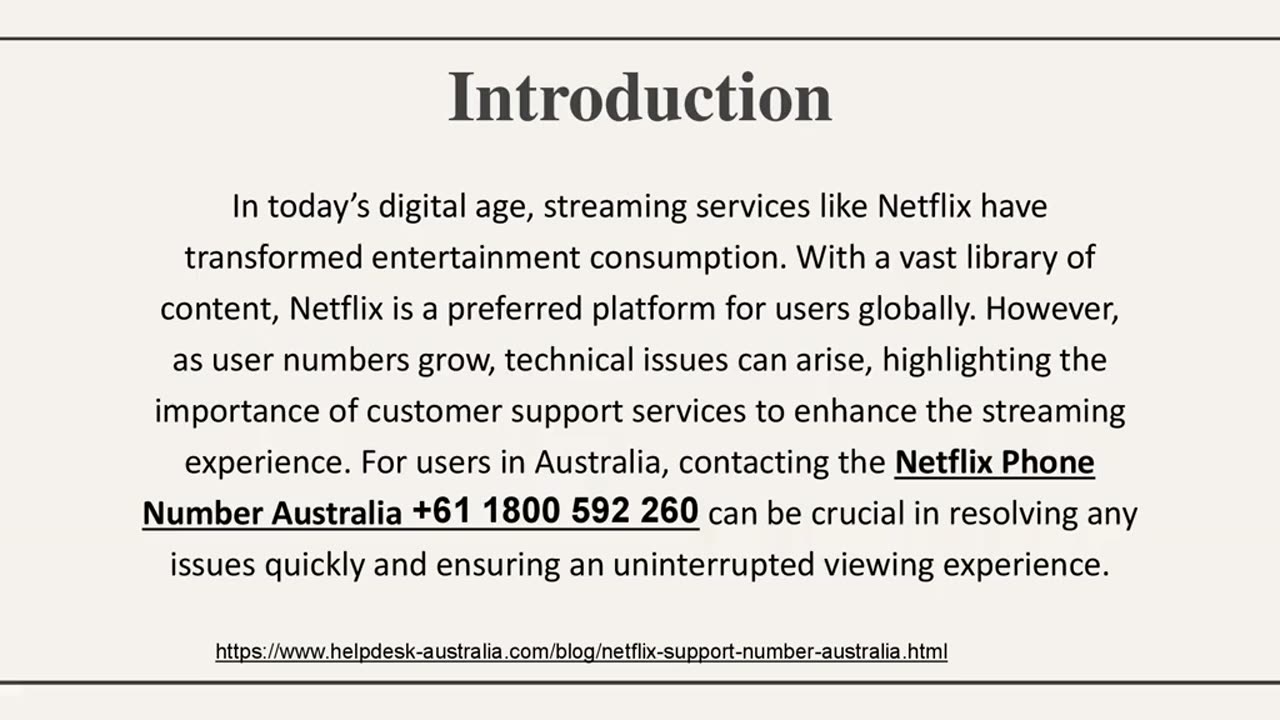 Netflix Support Number Australia +61 1800 592 260: Your Gateway to Quick Solutions