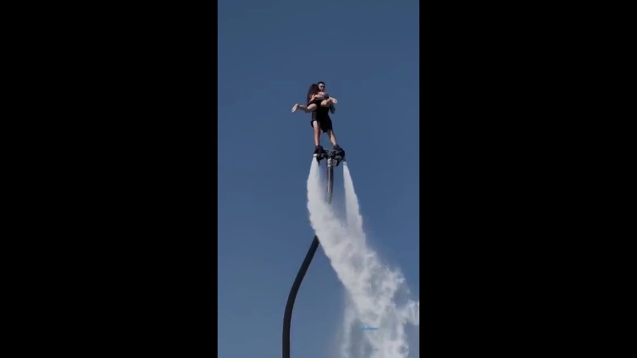 Men and women come together on the water and soar freely.#flyboard