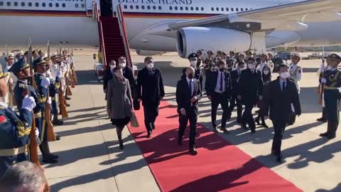 German Chancellor Olaf Scholz arrives in China | AFP