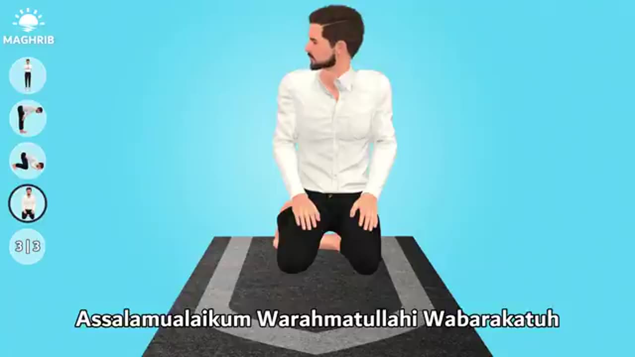 How to pray Maghrib for men (beginners) - with Subtitle