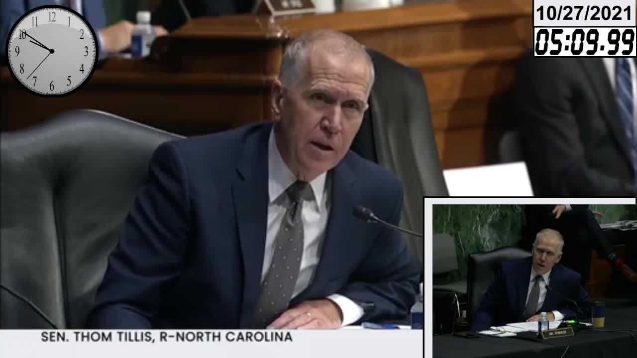 Sen Tom Tillis thrashes A.G. Garland on FBI memo * 10-27-2021