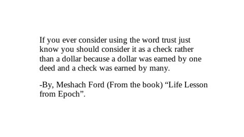 "Life Lesson from Epoch" Checkout Description