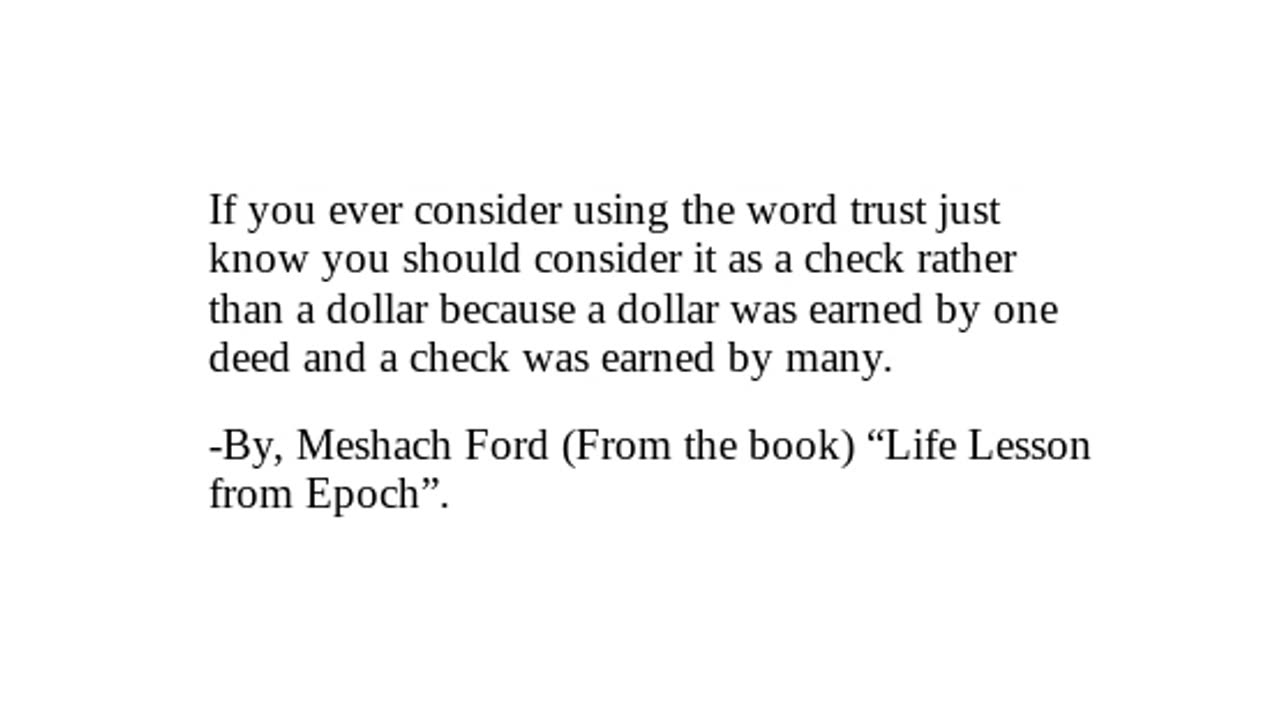 "Life Lesson from Epoch" Checkout Description