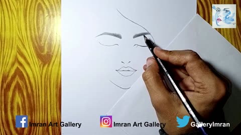 How to draw a Girl with Red Lipstick | Pencil Sketching | step by step Girl Drawing