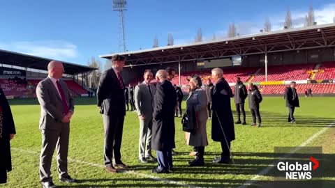 King Charles, Camilla meet Ryan Reynolds, Rob McElhenney during visit to Wrexham AFC