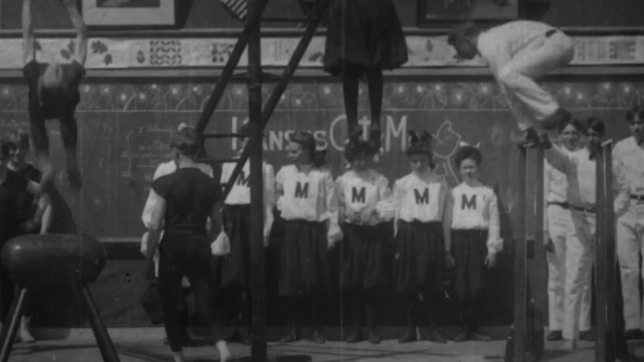 Central High School, Calisthenics, Missouri Commission (1904 Original Black & White Film)
