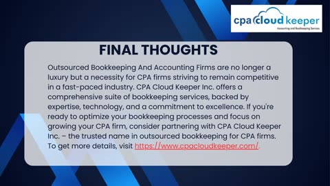 Outsourced Bookkeeping Company For CPA Firms - CPA Cloud Keeper Inc.