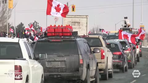 Large crowds gathered in Hamilton and Niagara to support the trucker convoy on the way to Ottawa