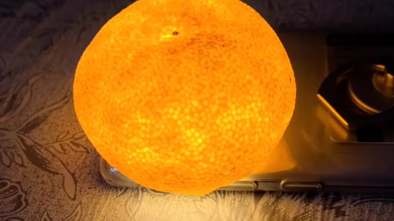 Satisfying orange Glowing on flash light