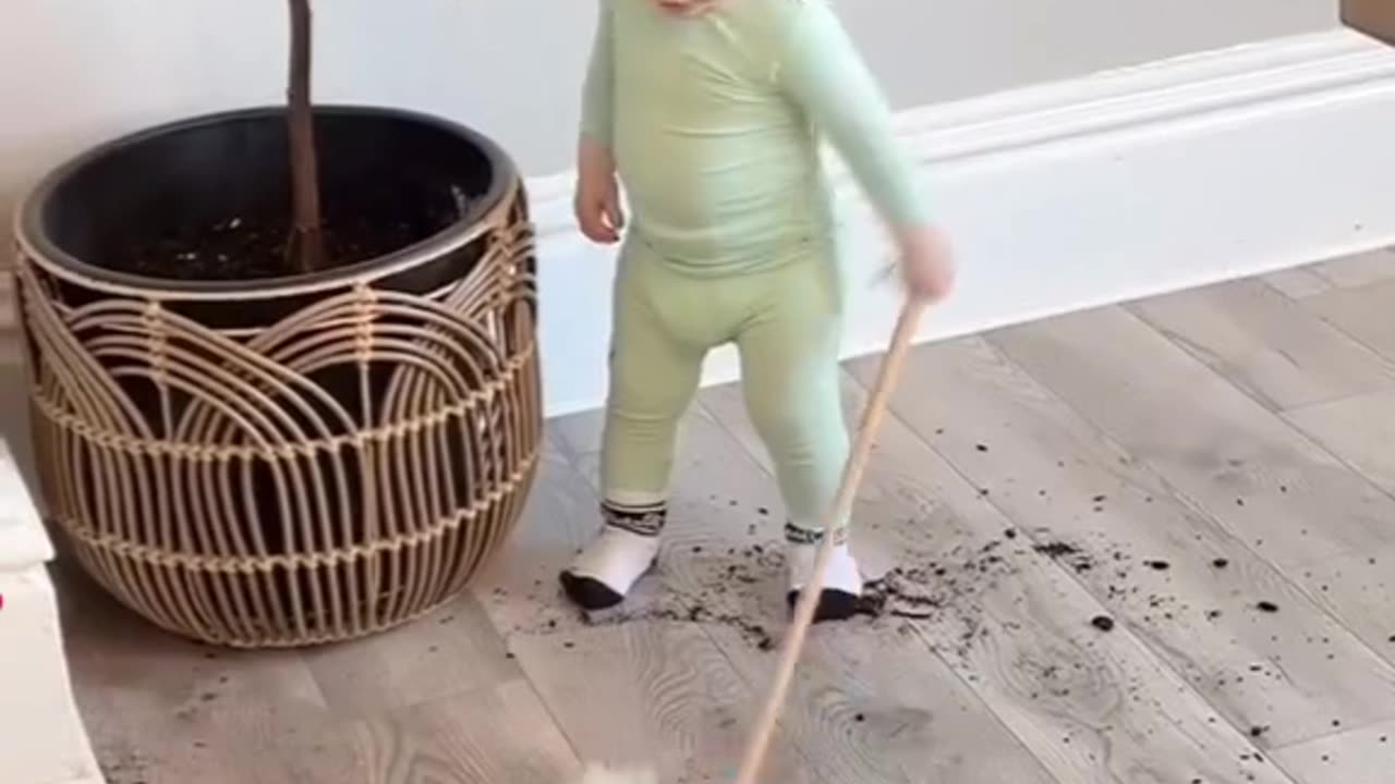 " He is learning household work"