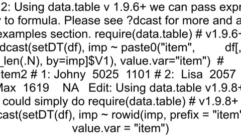 Reshape data frame by row