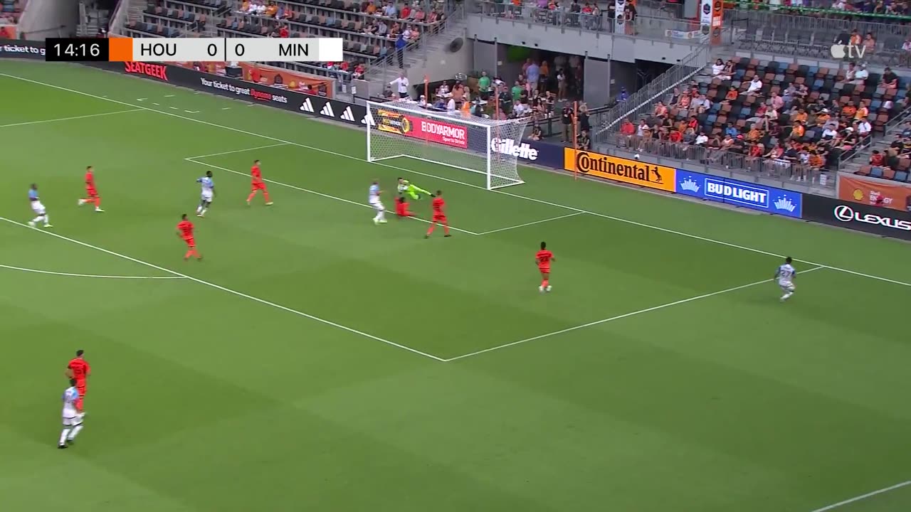 MLS LIVE: Houston Dynamo vs Minnesota Goal: B. Hlongwane vs. HOU, 15'