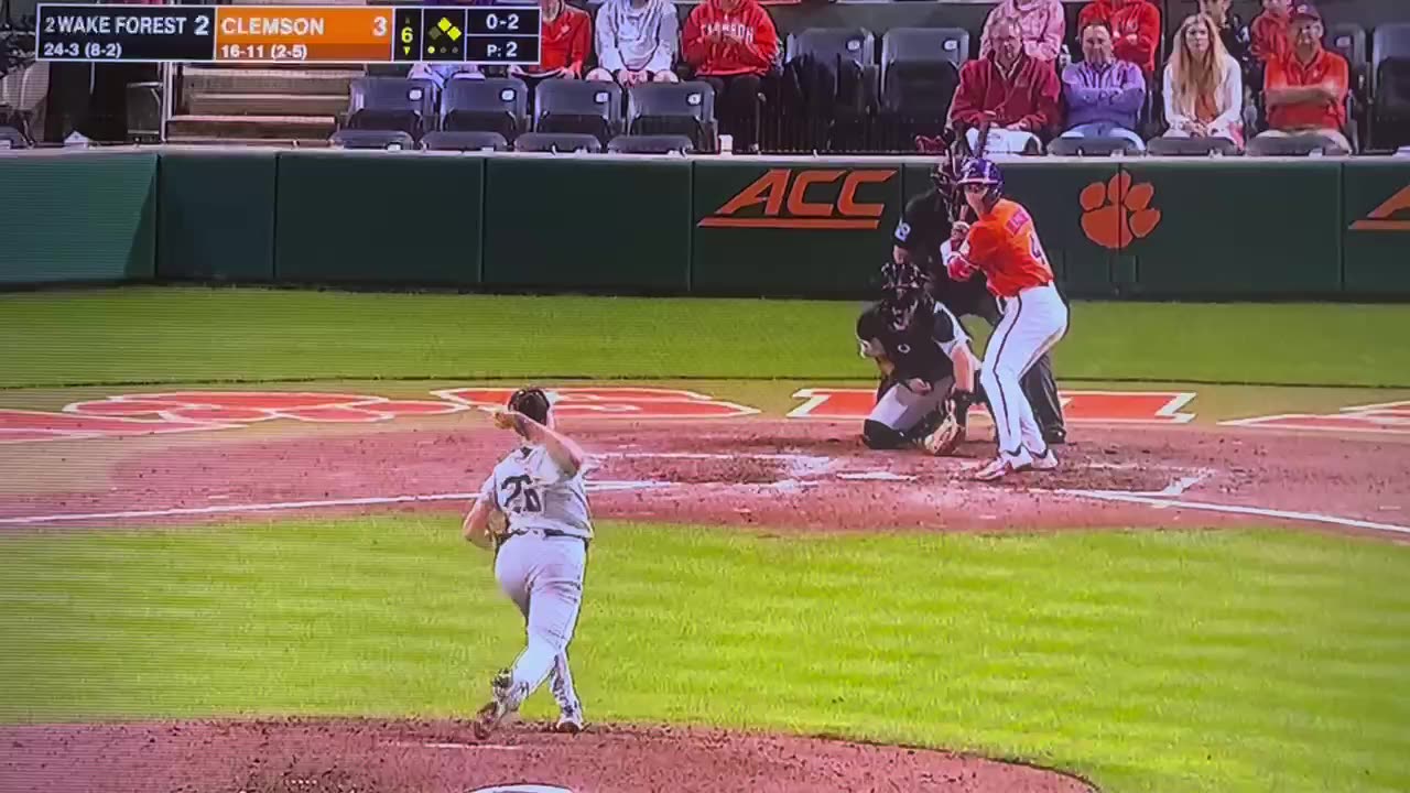 Seth Keener - Wake Forest v Clemson - 6th inning based loaded no outs jam - 1 Run