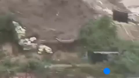 Village crumbled under mudslide