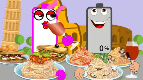 ITALIAN FOOD 😂!, Asmr Mukbang Animation, Battery Charging Animation