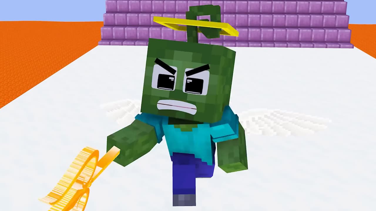 Monster School Destiny run challenge, Baby Zombie war Mommy Long Legs - Minecraft Animation