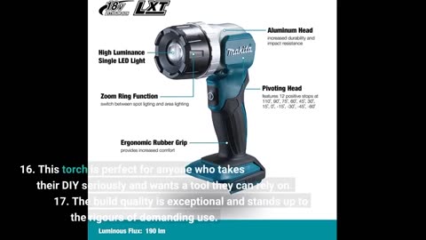 Makita DEBDML802 Akku-Lampe DML802, 20.8 x 37.3 x 7.4 cm