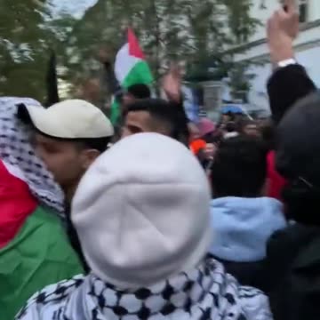 Gaza? No, Stuttgart. What are they shouting?