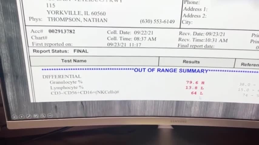 Bloodwork before and after jab