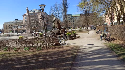 Från slottet till Drottninggatan, invid Nikolai kyrka. Örebro 21 April 2022