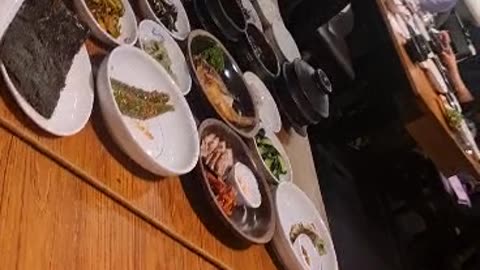 Lot of food in the Giappanis restaurant