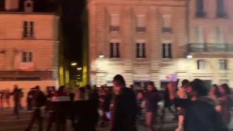 Town hall in Bordeaux up in flames.