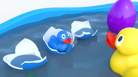 Rubber Ducks at the Swimming Pool - Nursery Cartoon Animation Video-4