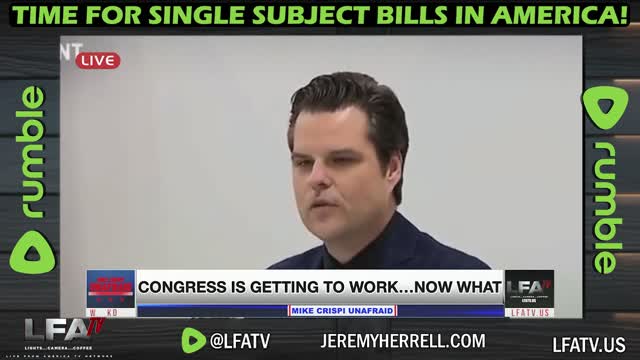 LFA TV CLIP: TIME FOR SINGLE SUBJECT BILLS IN AMERICA!!