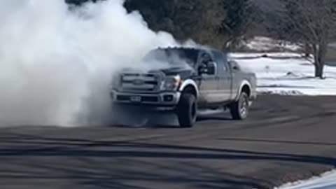 Truck doing a burnout