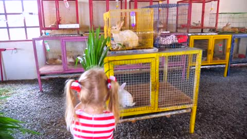 Nastya and papa sleeping at farm sheep-12