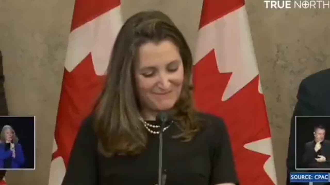 This is Chrystia Freeland laughing about freezing bank accounts of Freedom Convoy protestors