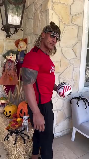 Dwayne Johnson dresses up as David Beckham for Halloween
