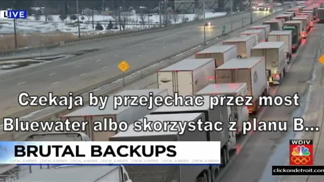 Blokada 2 mostów przy przejsciach granicznych, dzień 3 - Konwój Wolności 2022