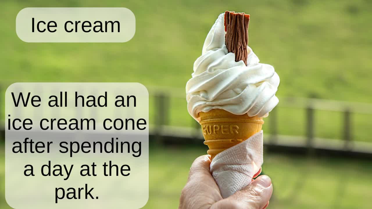 Ice cream: English word pronunciation - Read Along (Australian Accent) with a picture