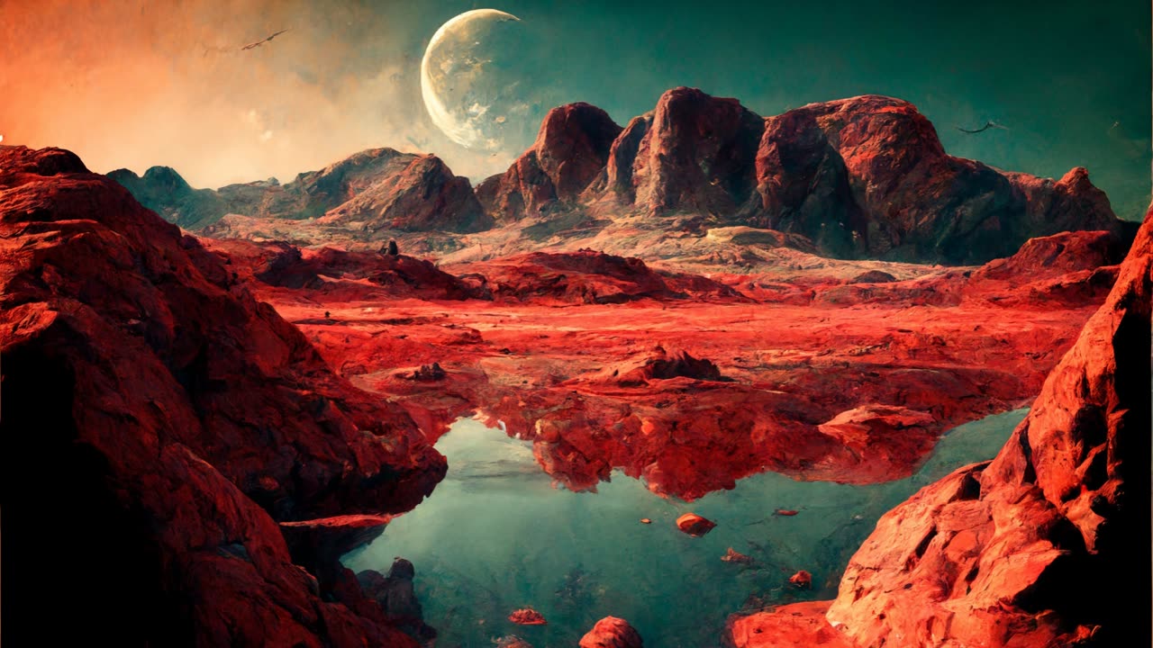 The Calming Colors of Mars: 10 hours of Relaxing Lofi Music and Scenic Martian Views